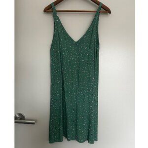 & OTHER STORIES Green Floral Button-Front Shift Dress Size 0